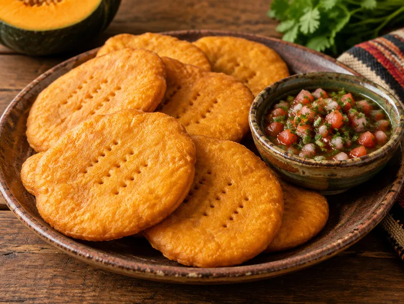 Sopaipillas de zapallo con pebre
